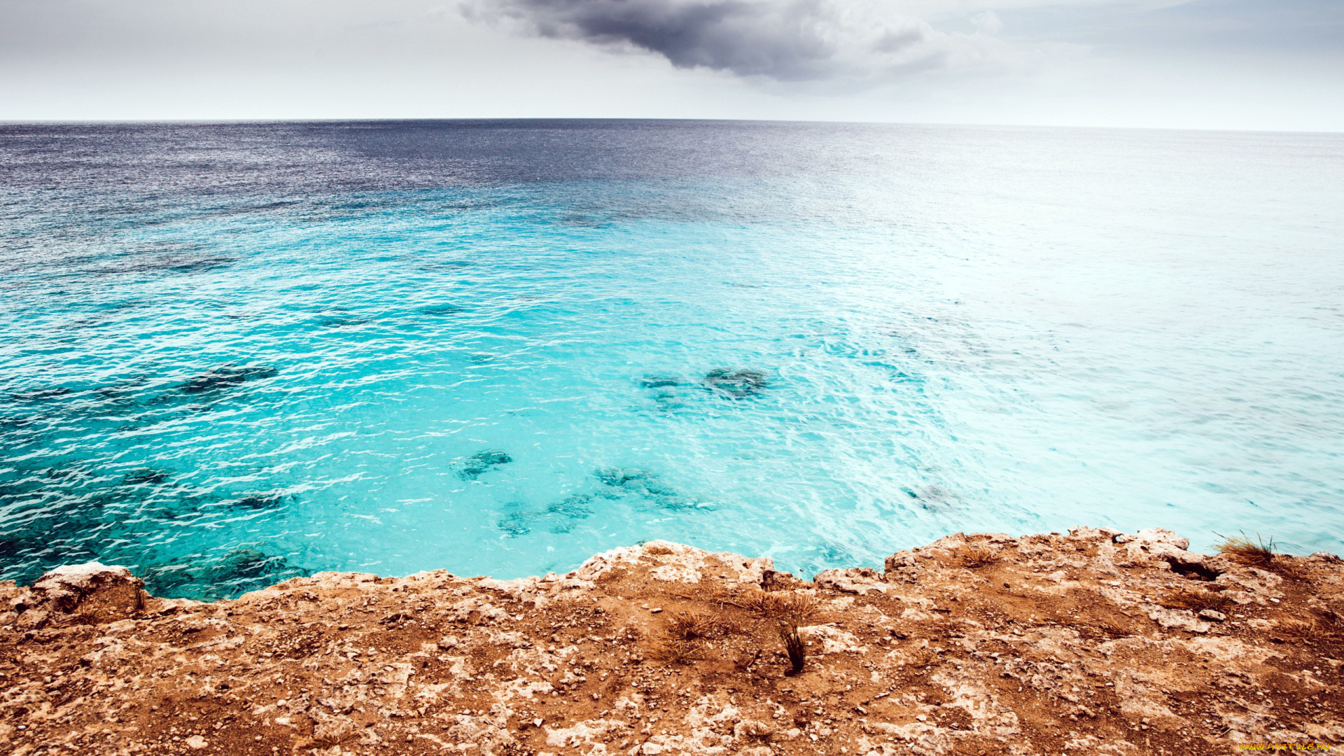 природа, побережье, вода, облако