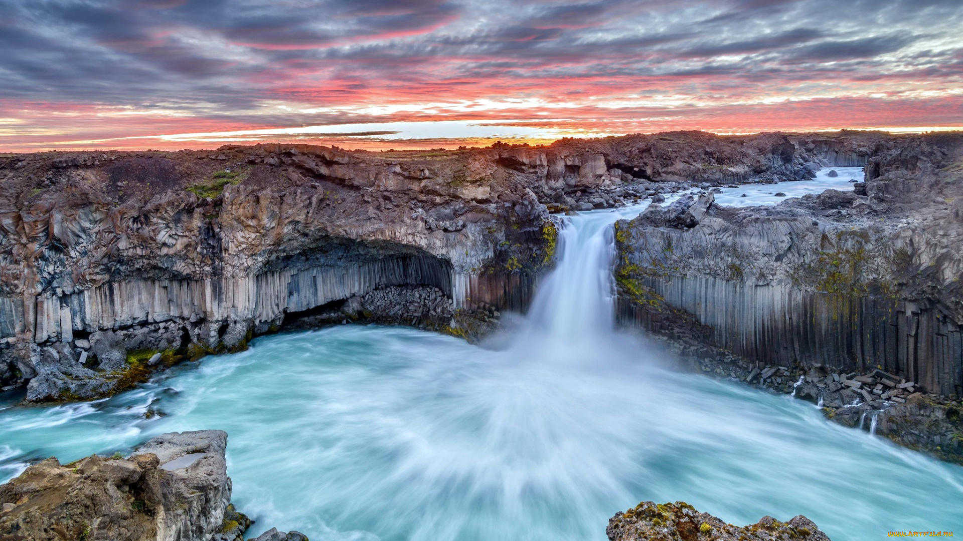 природа, водопады, зима