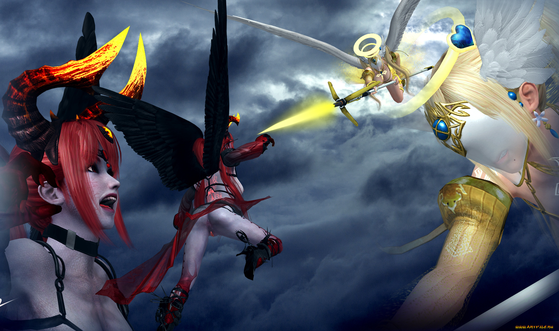 3д, графика, существа, , creatures, кастаника, взгляд, фон