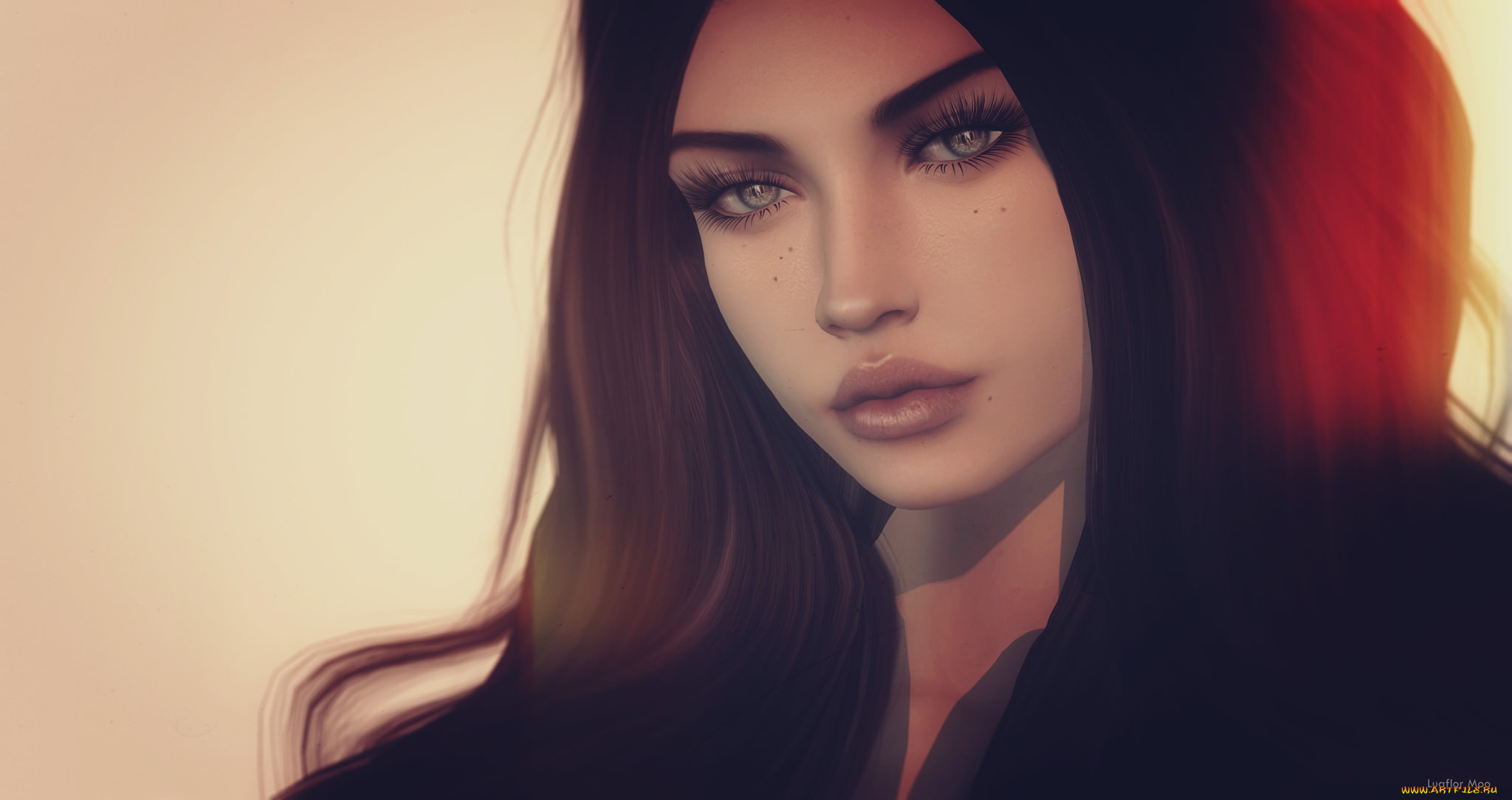 3д, графика, портрет, , portraits, девушка, лицо, волосы