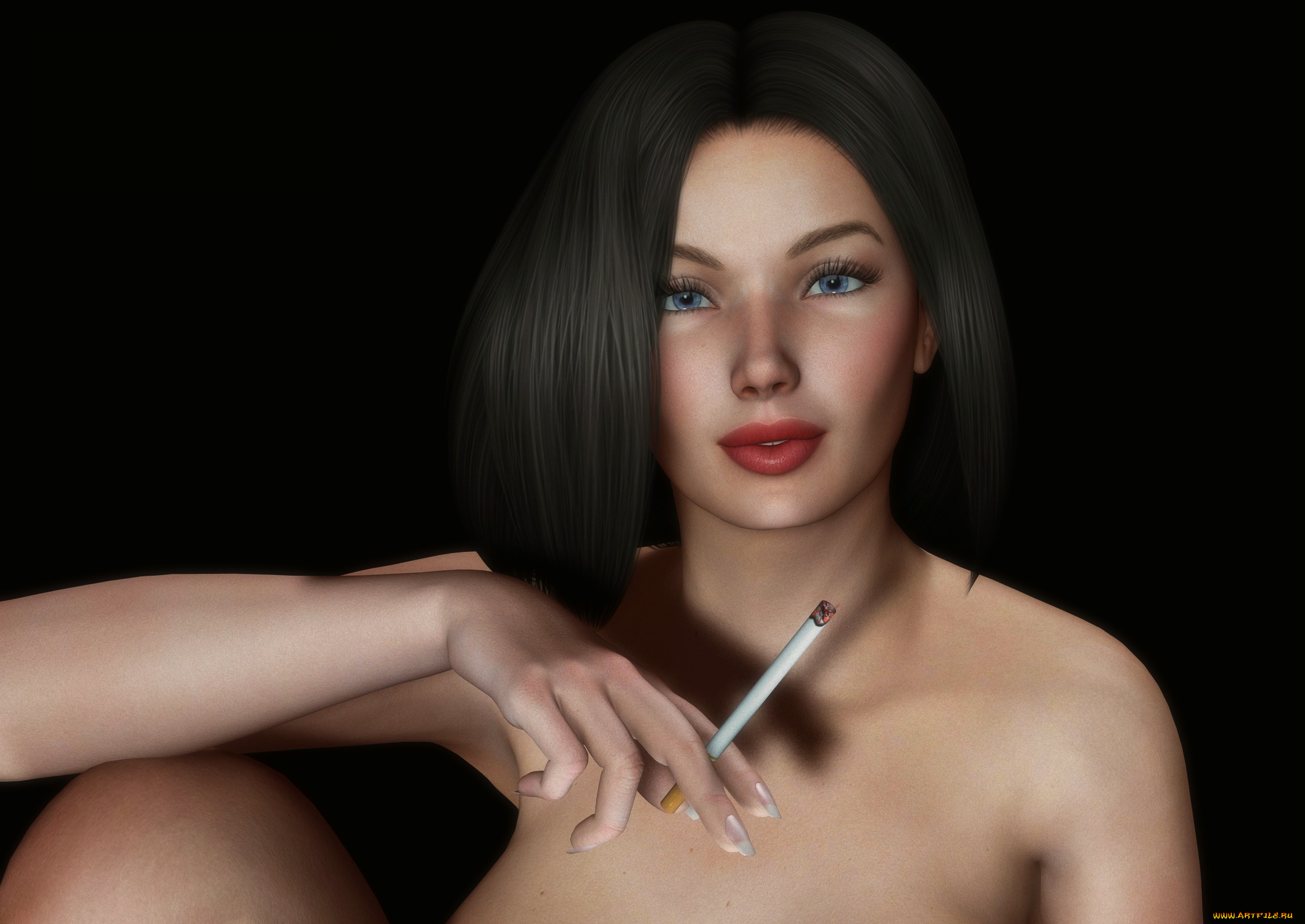 3д, графика, портрет, , portraits, взгляд, фон, девушка