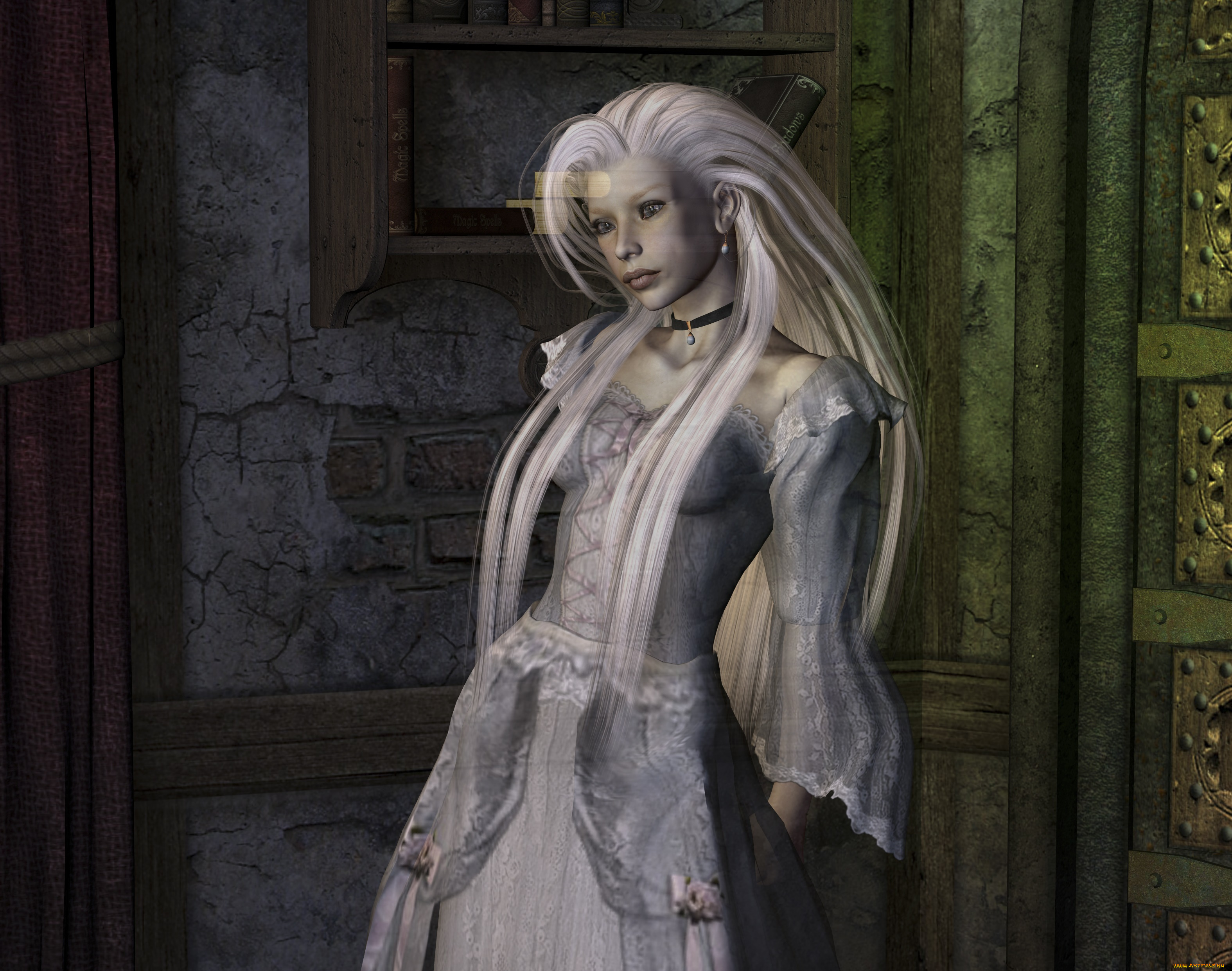 3д, графика, фантазия, , fantasy, фон, взгляд, девушка