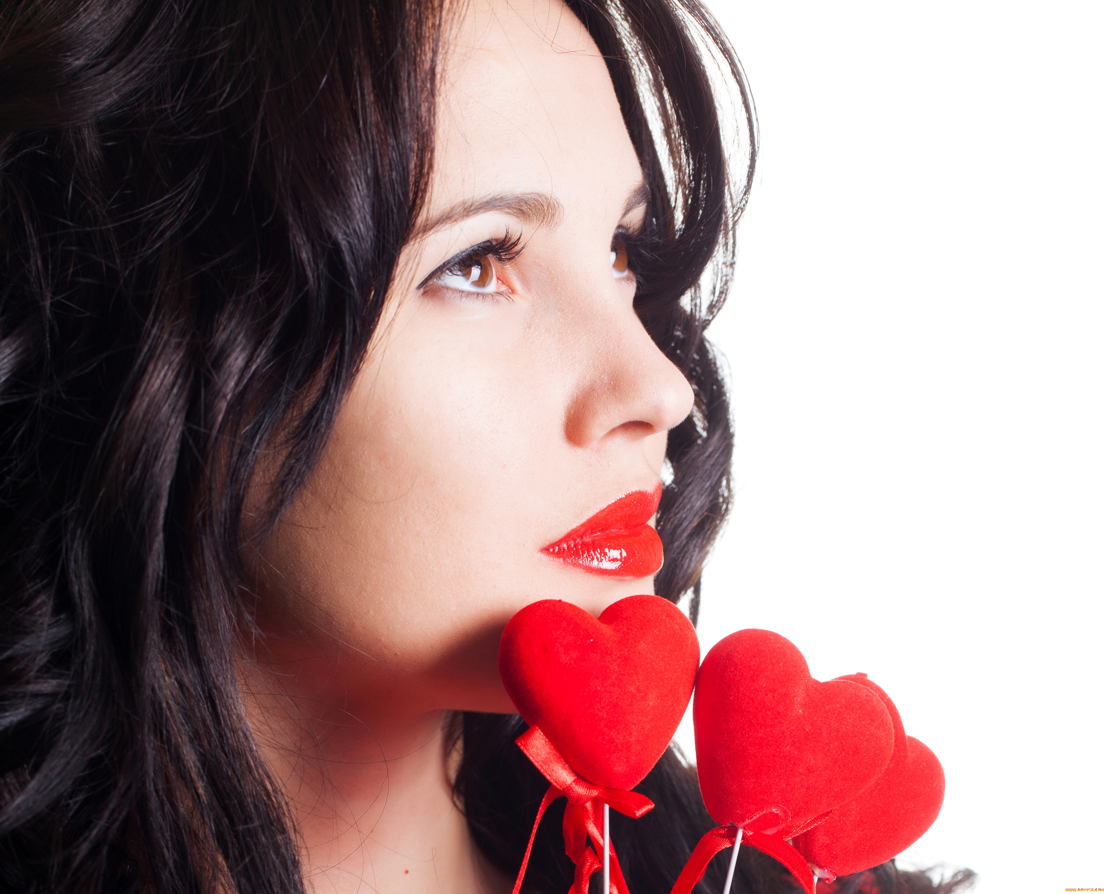 девушки, -unsort, , лица, , портреты, сердечки, брюнетка, лицо