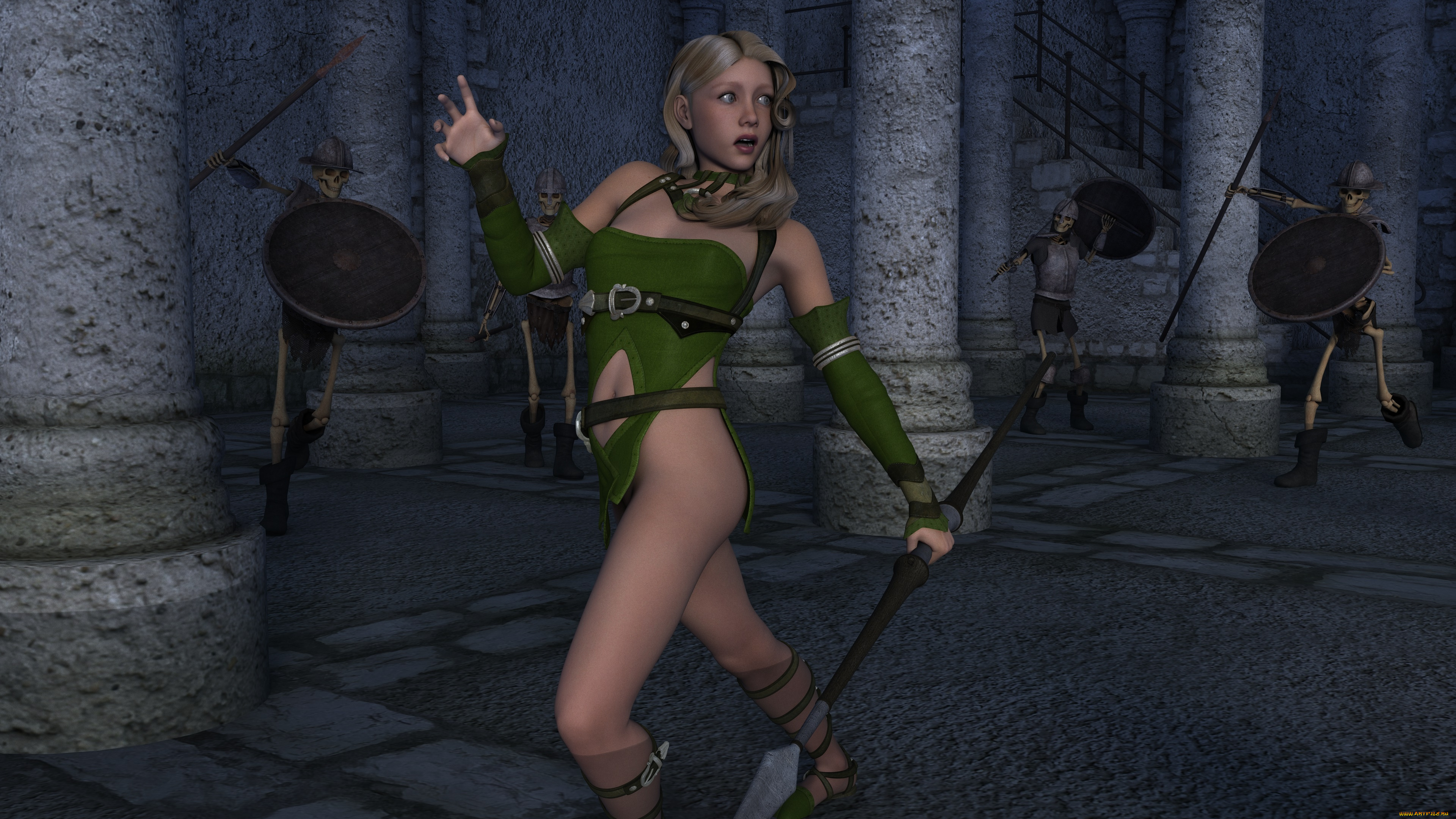 3д, графика, фантазия, , fantasy, девушка, взгляд, фон