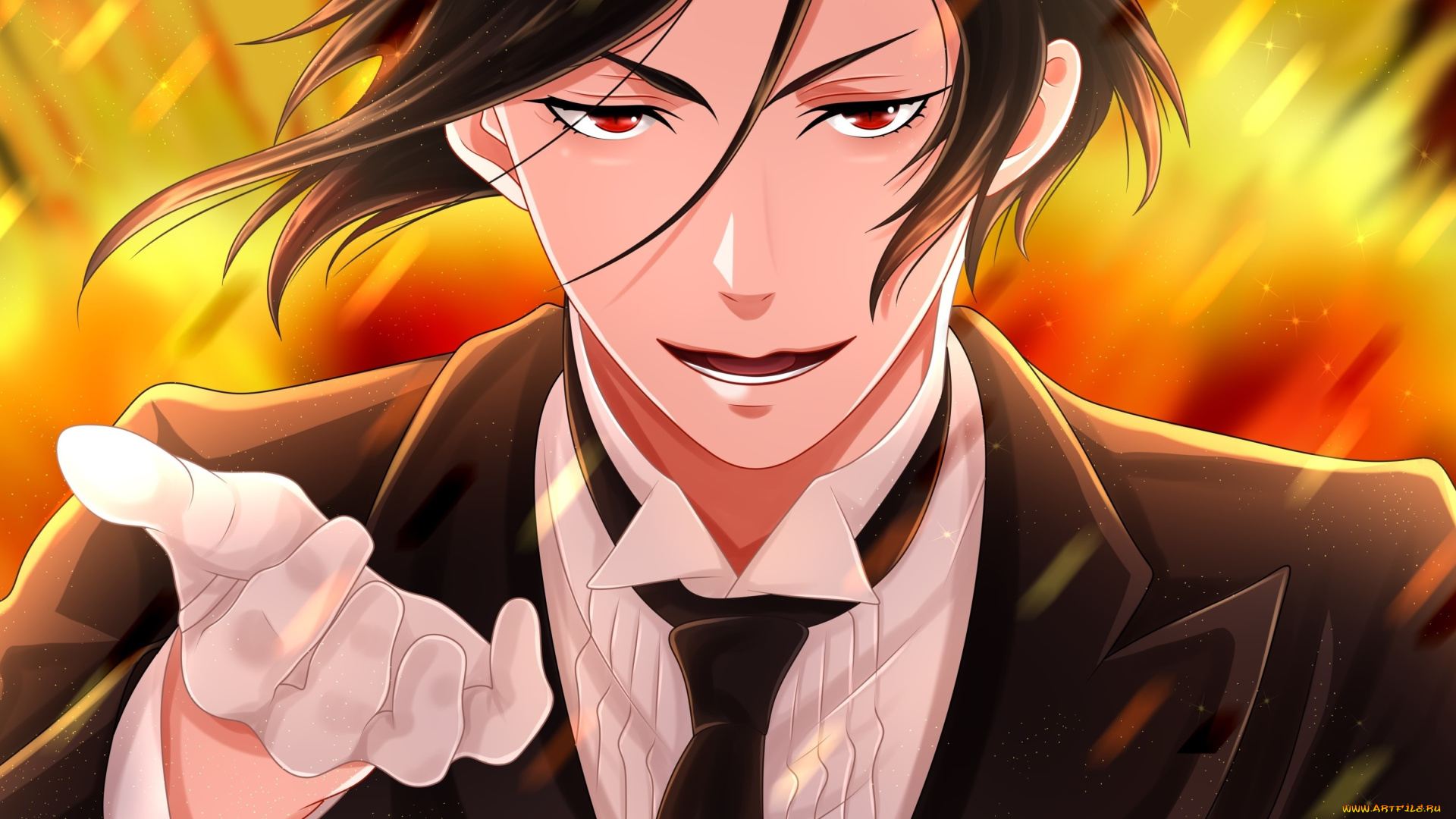 аниме, unknown, , другое, , фон, взгляд, парень