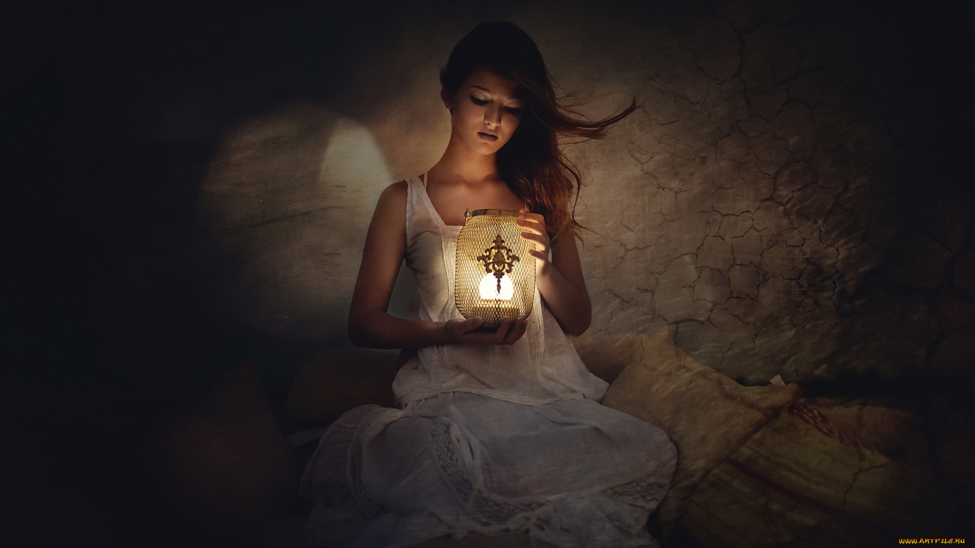 девушки, -unsort, , брюнетки, темноволосые, настроение, свет, лампа, тень, девушка