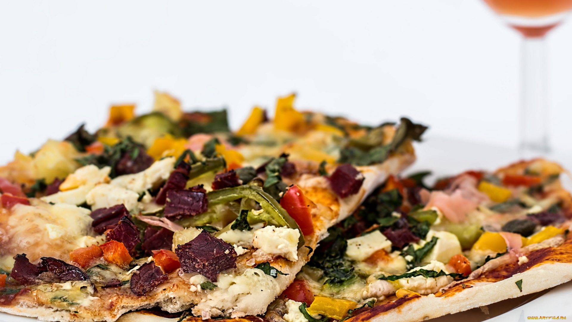 еда, пицца, сыр, мясо