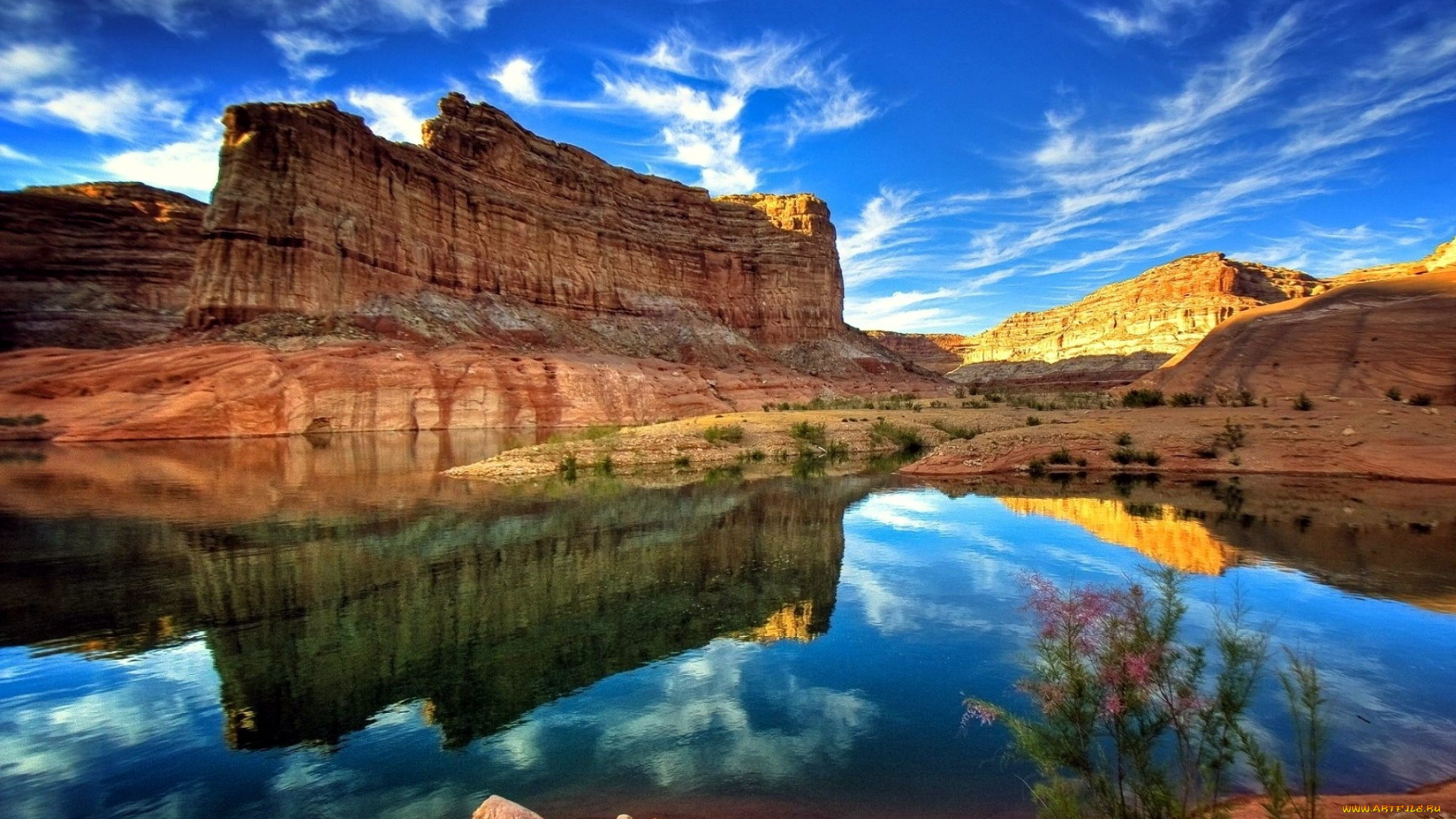 природа, реки, озера, отражение, озеро, горы