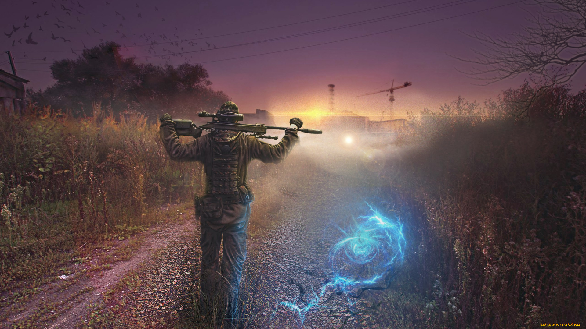 видео, игры, stalker, аномалия, art, Чернобыль, сталкер, снайпер