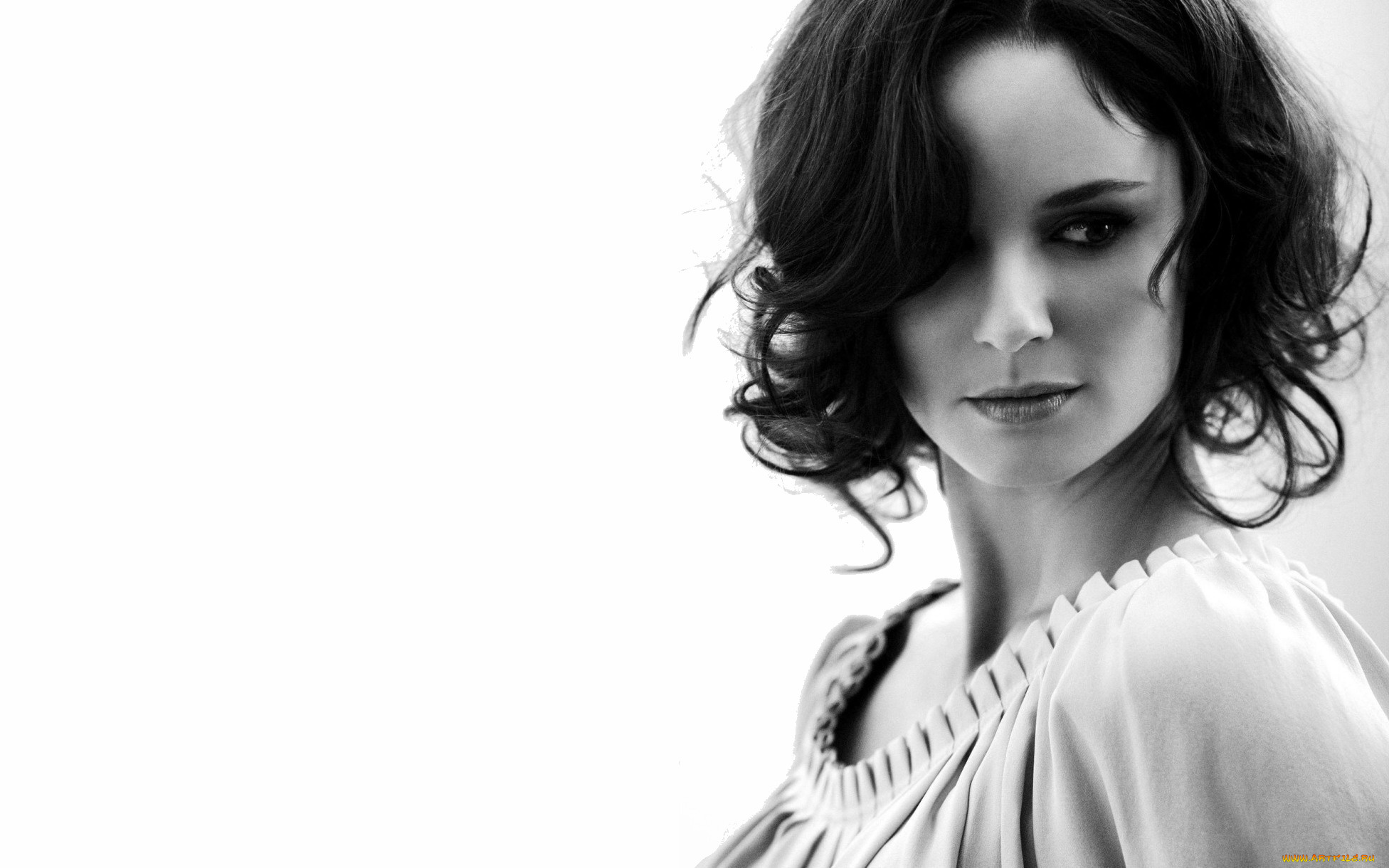 девушки, sarah, wayne, callies, лицо, черно-белая, актриса