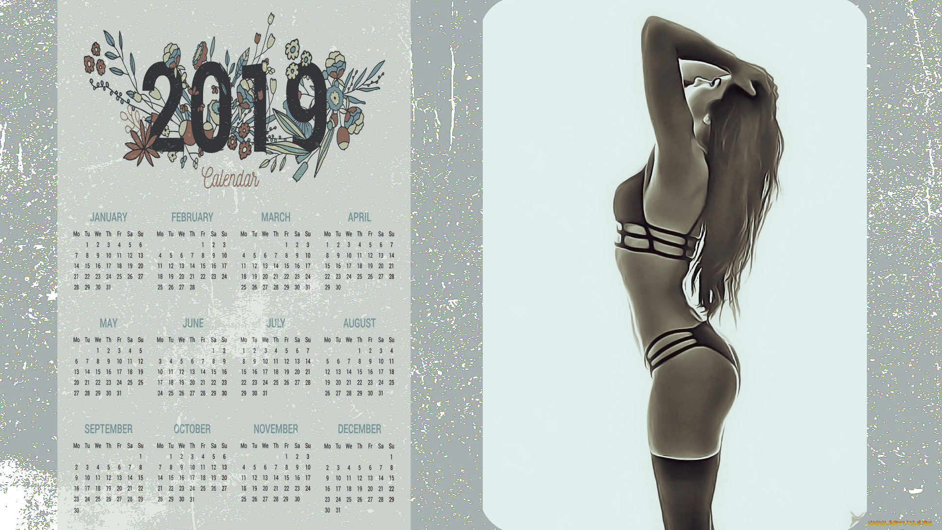 календари, компьютерный, дизайн, профиль, девушка