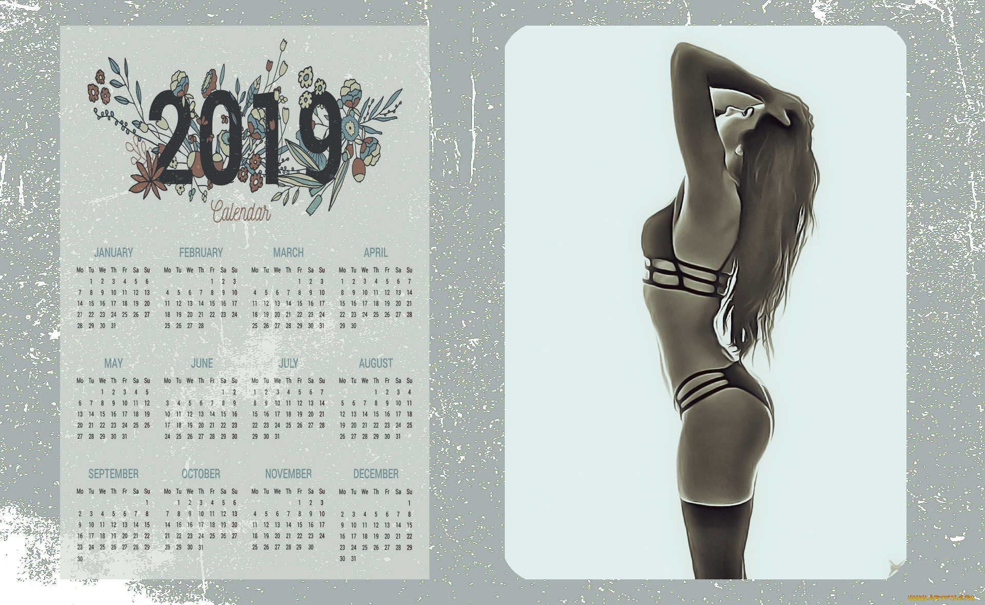 календари, компьютерный, дизайн, профиль, девушка