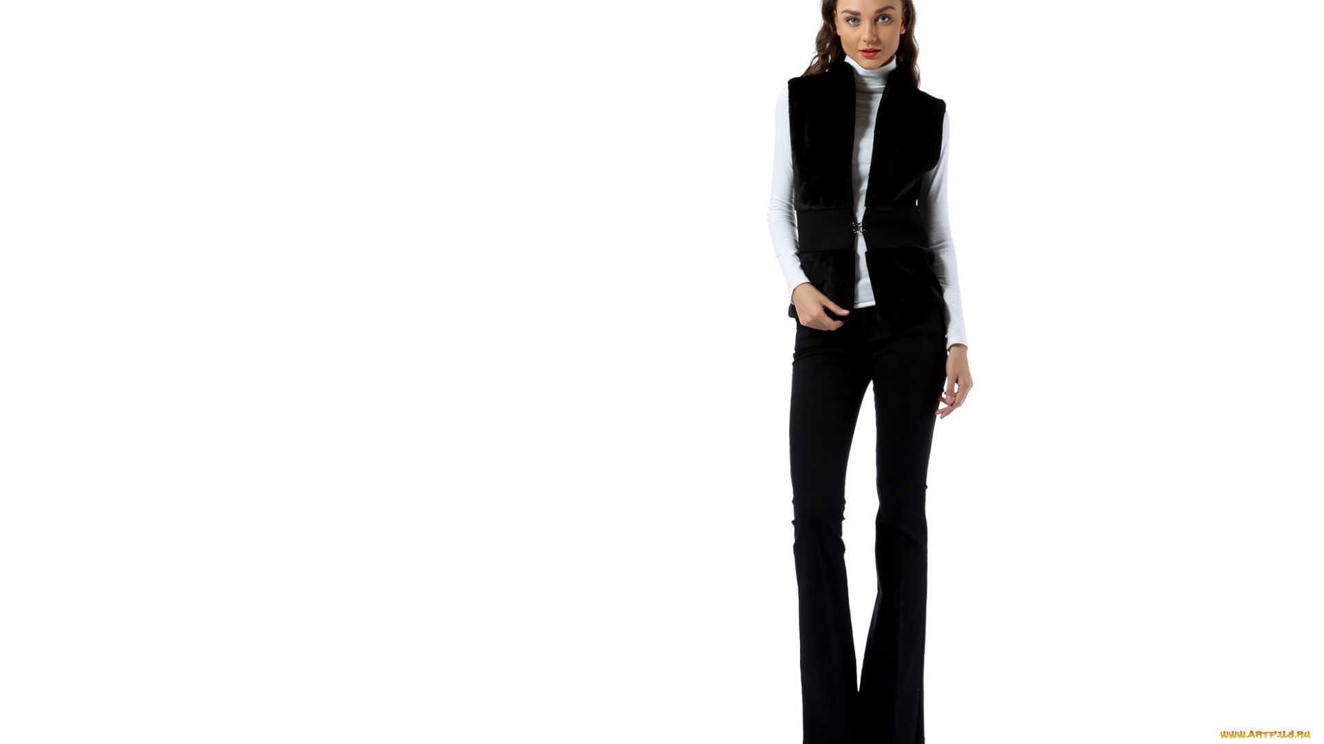 девушки, -, брюнетки, , шатенки, брюнетка, костюм, жилет, свитер, брюки