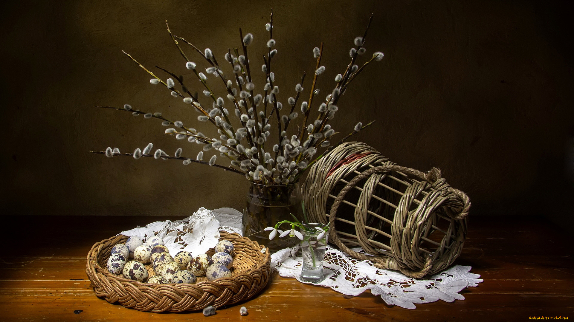 еда, яйца, перепелиные, подснежники