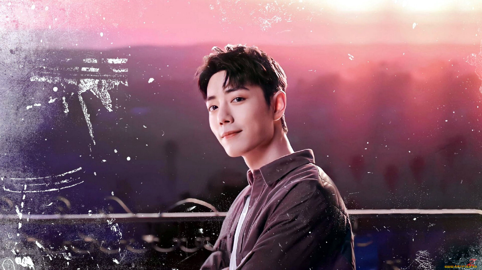 мужчины, xiao, zhan, актер, рубашка, балкон