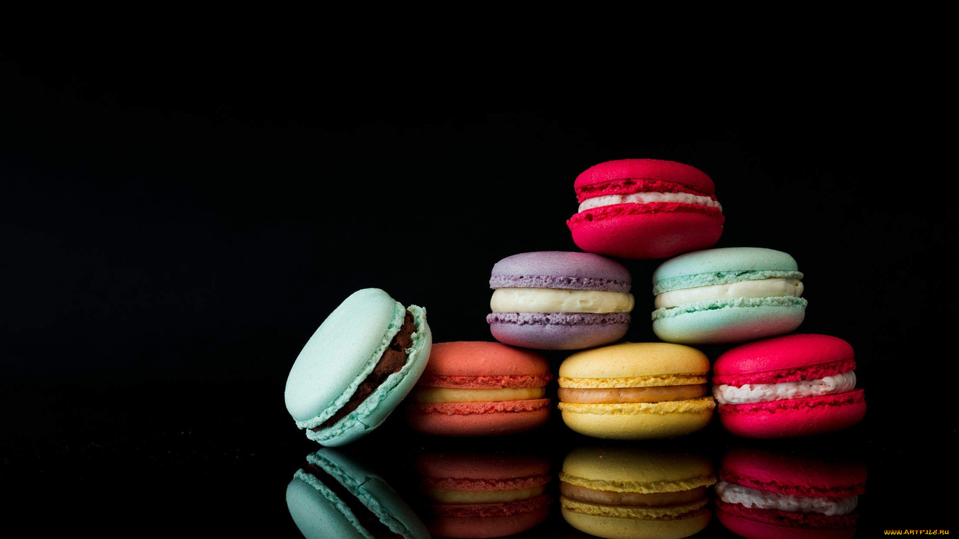 еда, макаруны, лакомство, печенье, ассорти