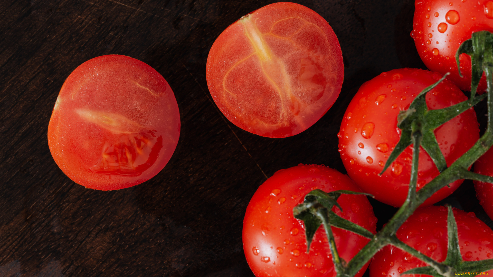 еда, помидоры, томаты, капли