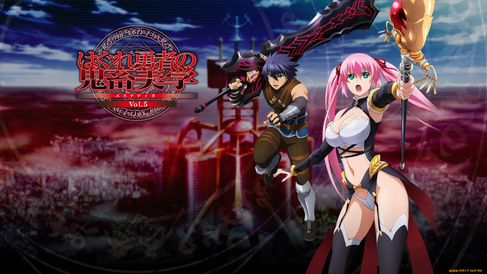 hagure, yuusha, no, aesthetica, аниме, hagure, yuusha, no, estetica, эстетика, заблудшего, героя, посох, девушка, парень