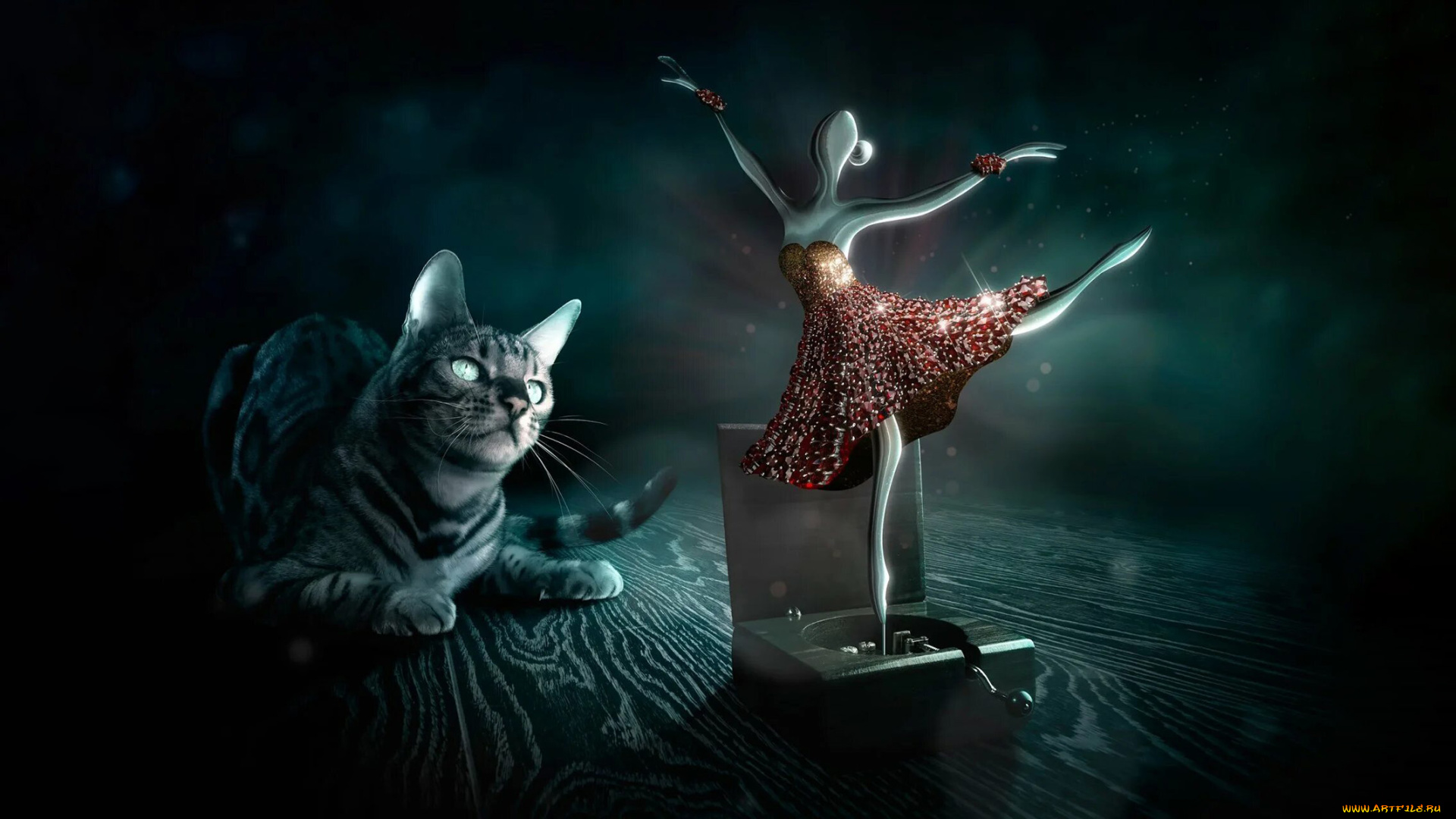 разное, компьютерный, дизайн, кошка, балерина