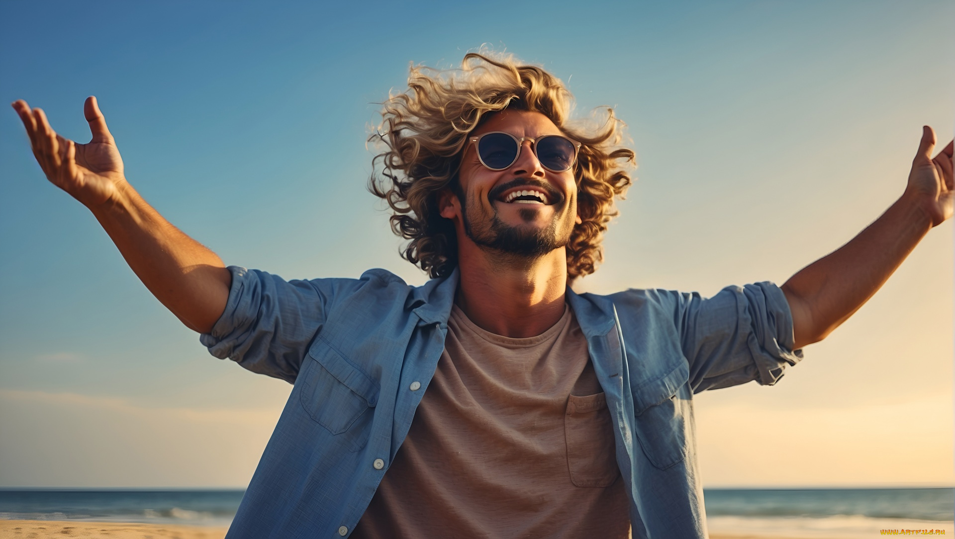 мужчины, -unsort, рыжий, очки, жест, улыбка