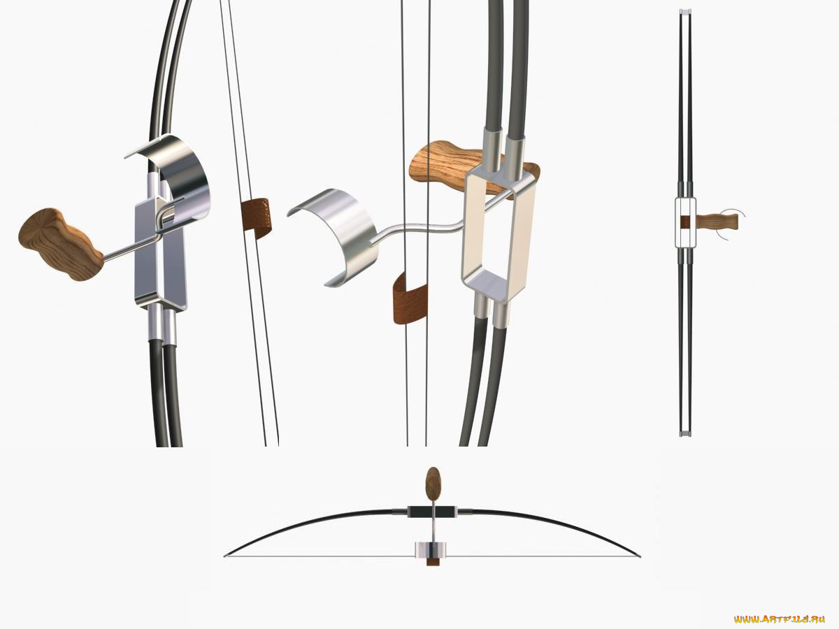 лук, праща, оружие, 3d