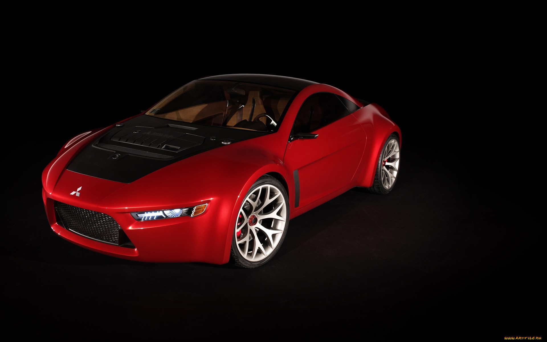 автомобили, mitsubishi, красный