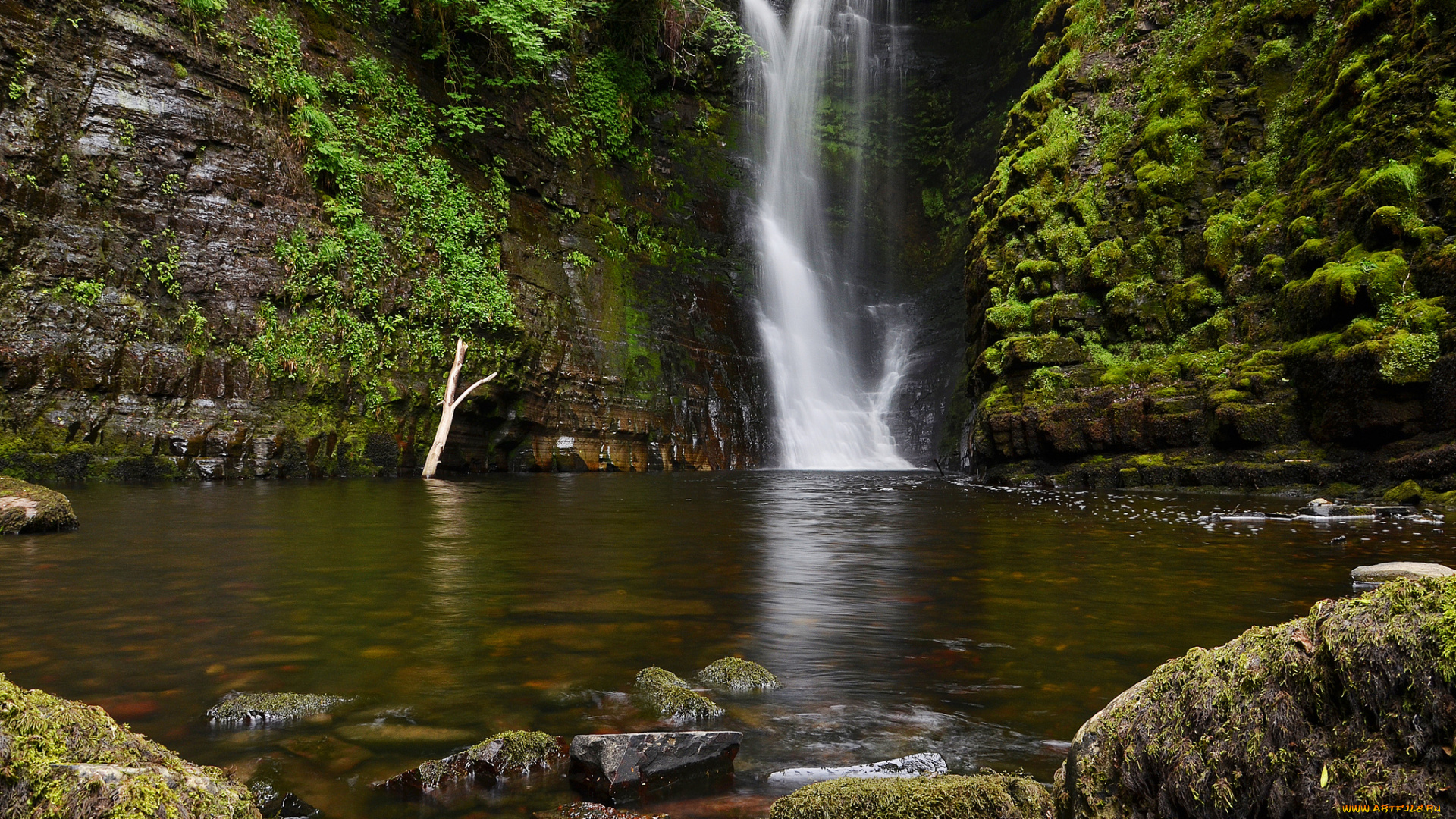 природа, водопады, камни, скалы, река
