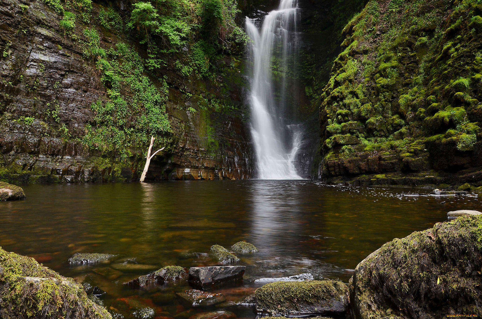 природа, водопады, камни, скалы, река