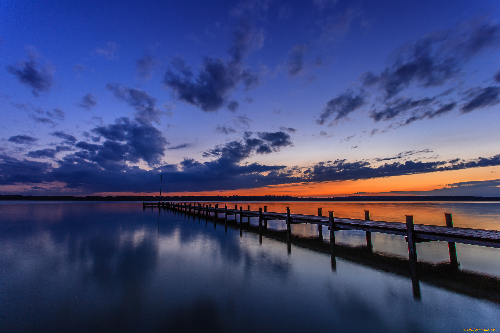 lake, starnberg, germany, природа, реки, озера, штарнбергское, озеро, германия, мост, закат, штарнбергер-зе, starnberger, see