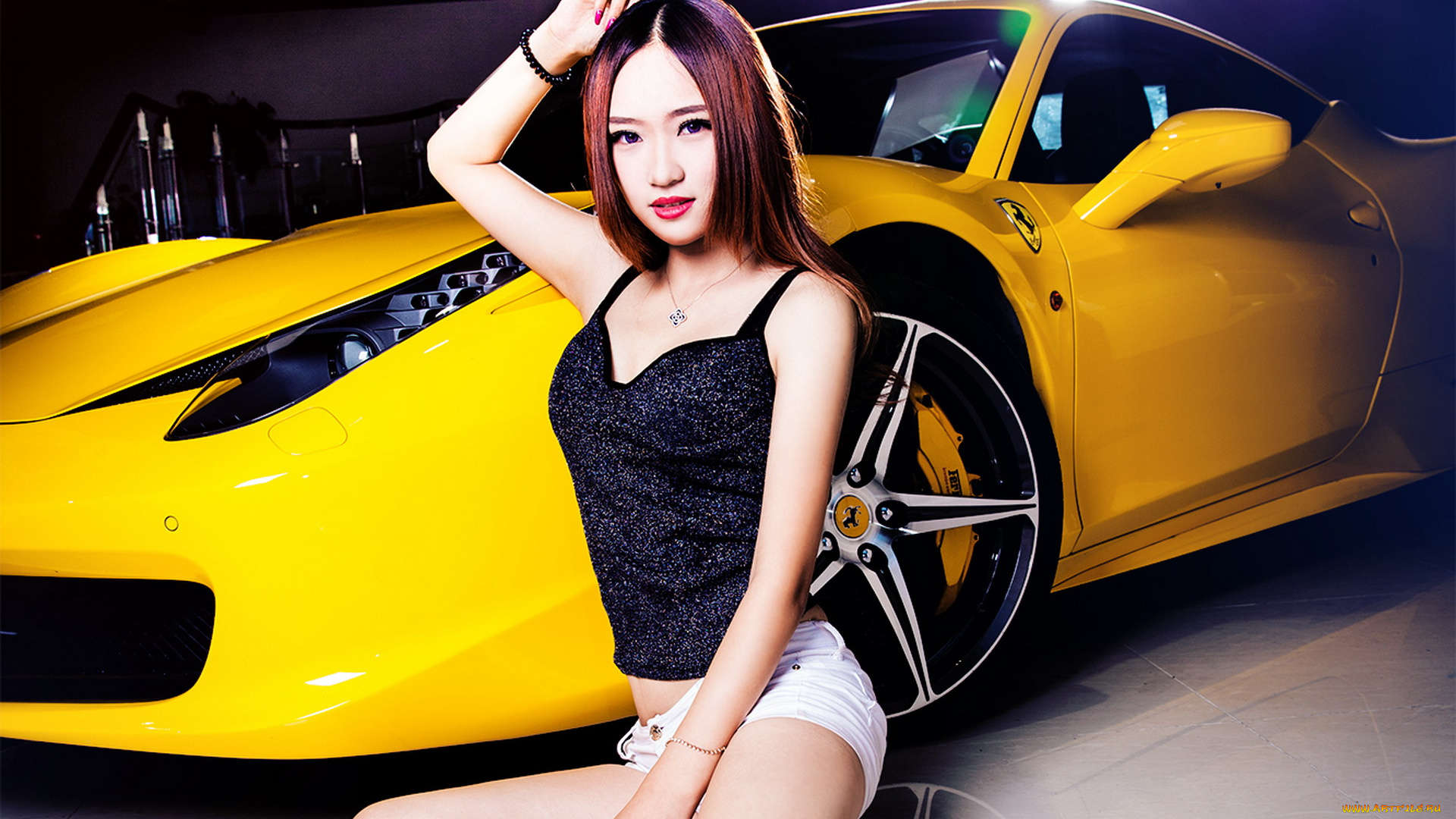 автомобили, авто, с, девушками, 458, italia, ferrari, девушка, автомобиль