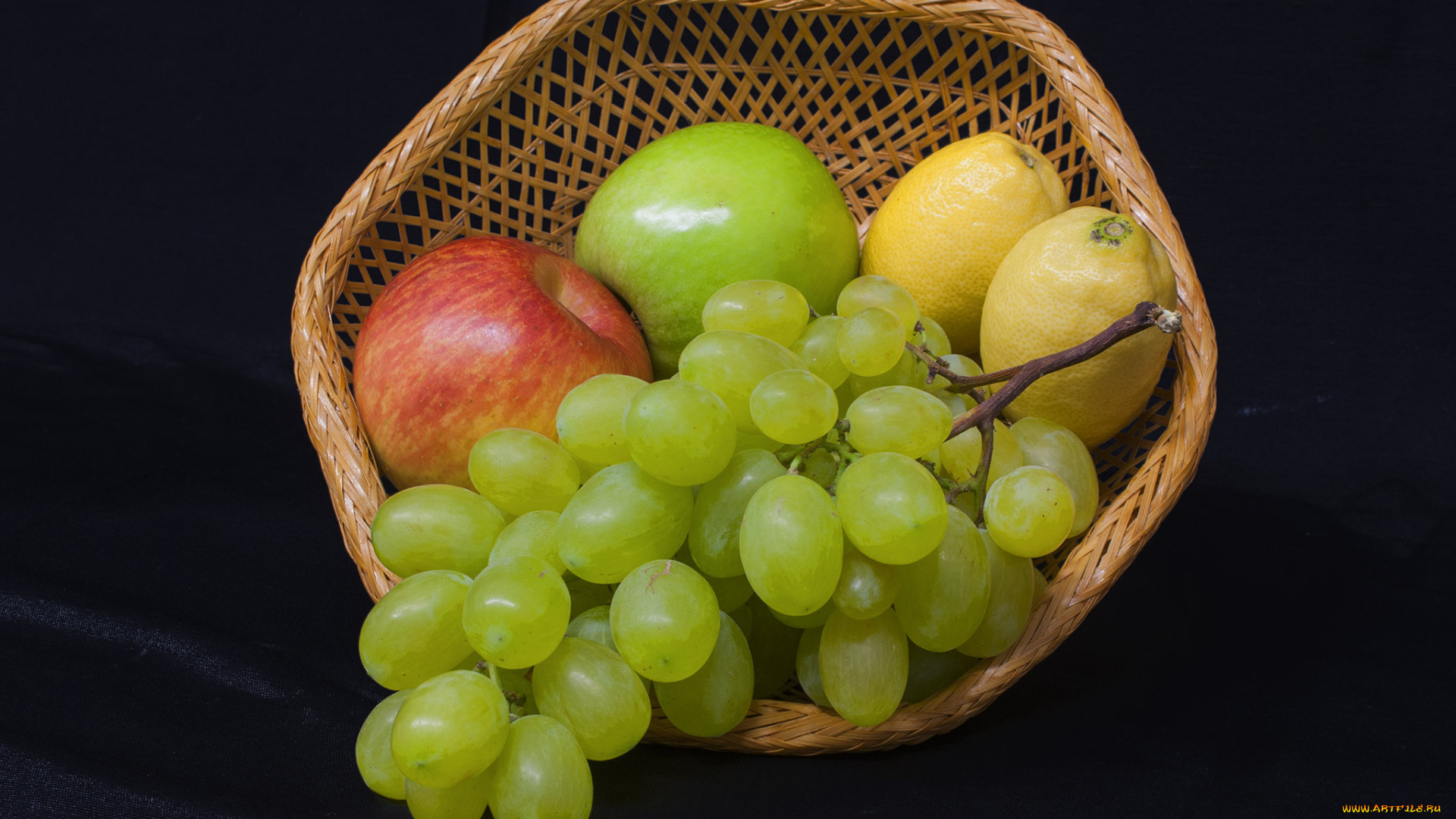 еда, фрукты, , ягоды, яблоки, лимоны, виноград