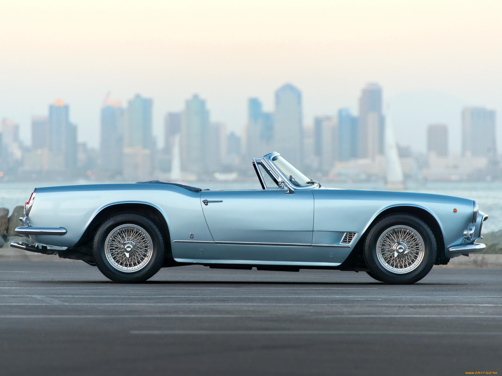 автомобили, maserati, голубой, spyder, 3500