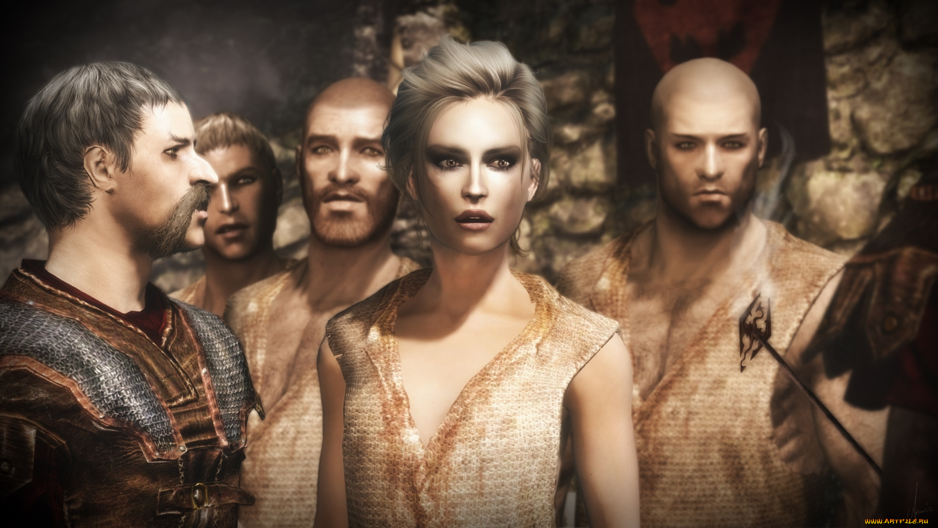 3д, графика, фантазия, , fantasy, взгляд, девушки, фон