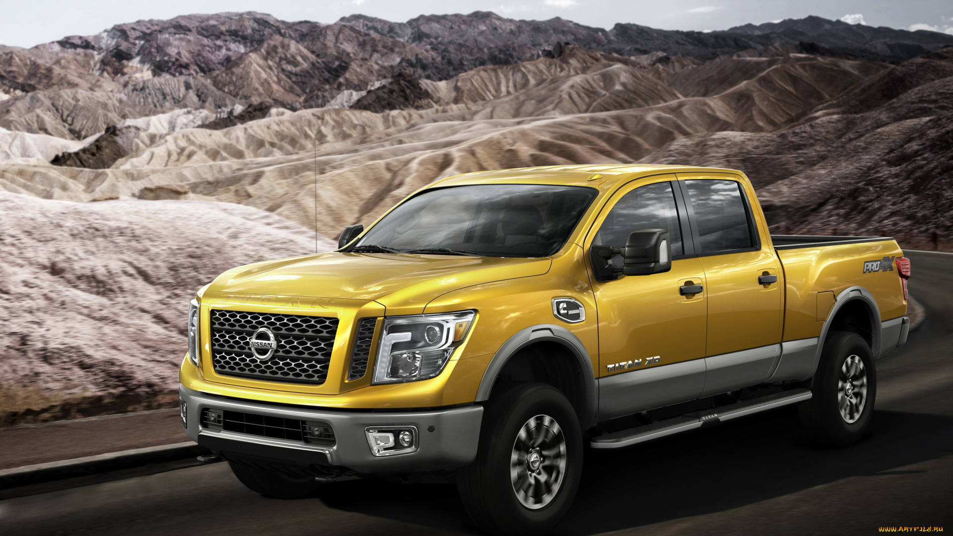 автомобили, nissan, datsun, желтый, pro4x, cab, xd, crew, titan, 2016г