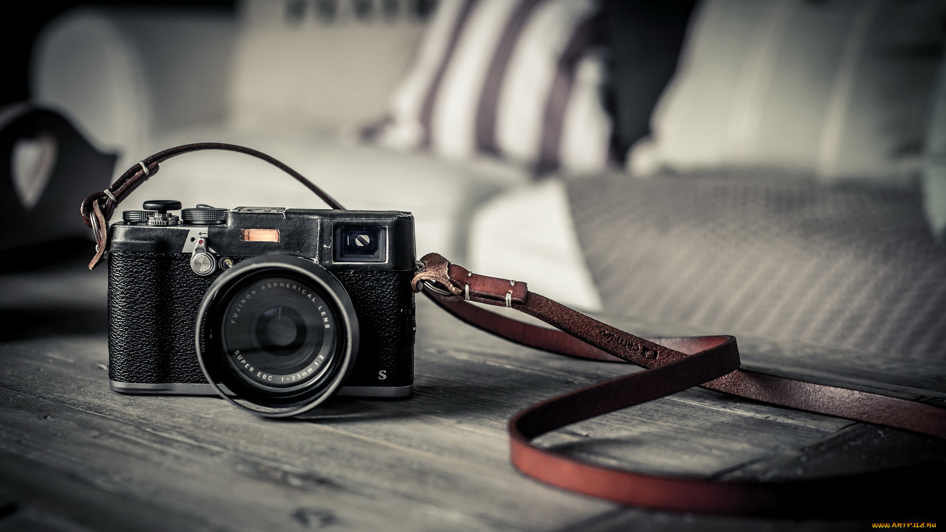 бренды, fuji, столешница, ремень, камера, фотоаппарат
