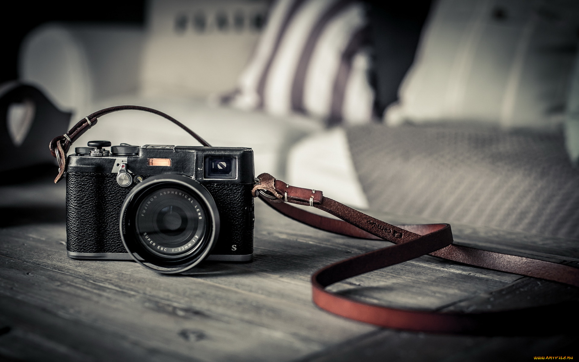 бренды, fuji, столешница, ремень, камера, фотоаппарат