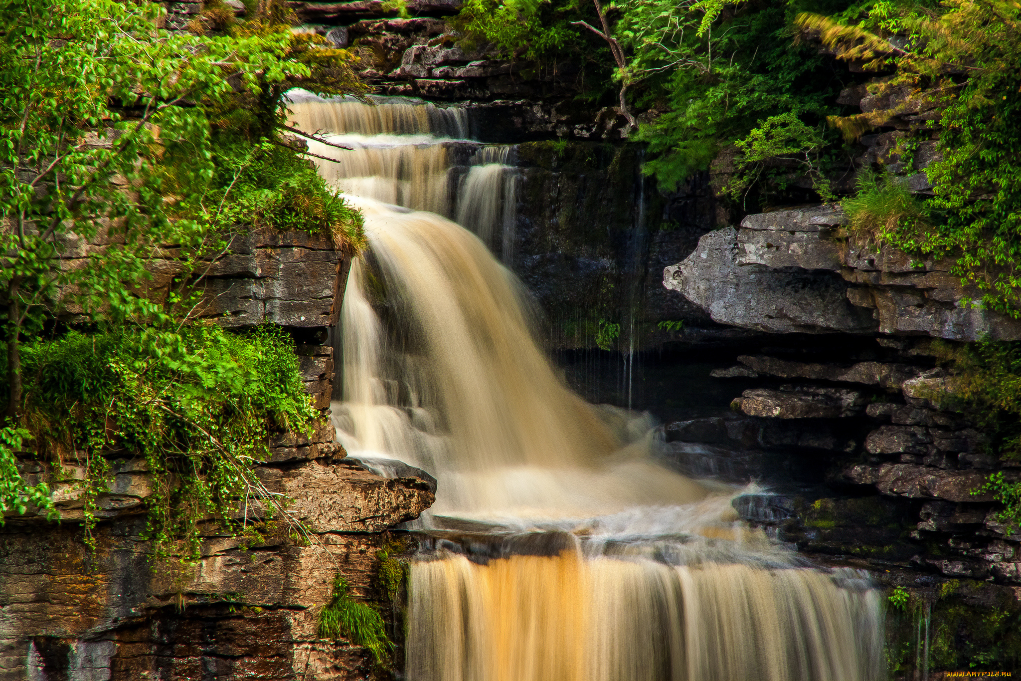 природа, водопады, водопад, река