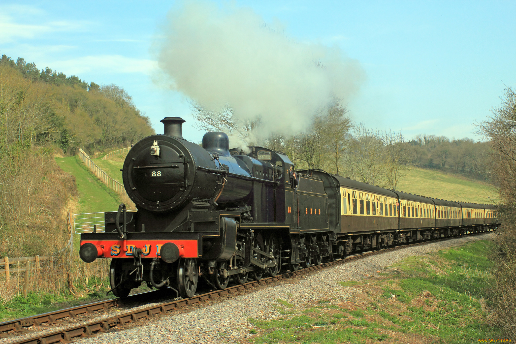 техника, паровозы, дорога, железная, паровоз, рельсы