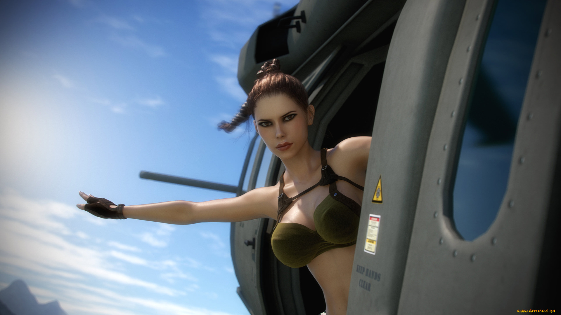 3д, графика, фантазия, , fantasy, девушка, lara, croft, фон, взгляд