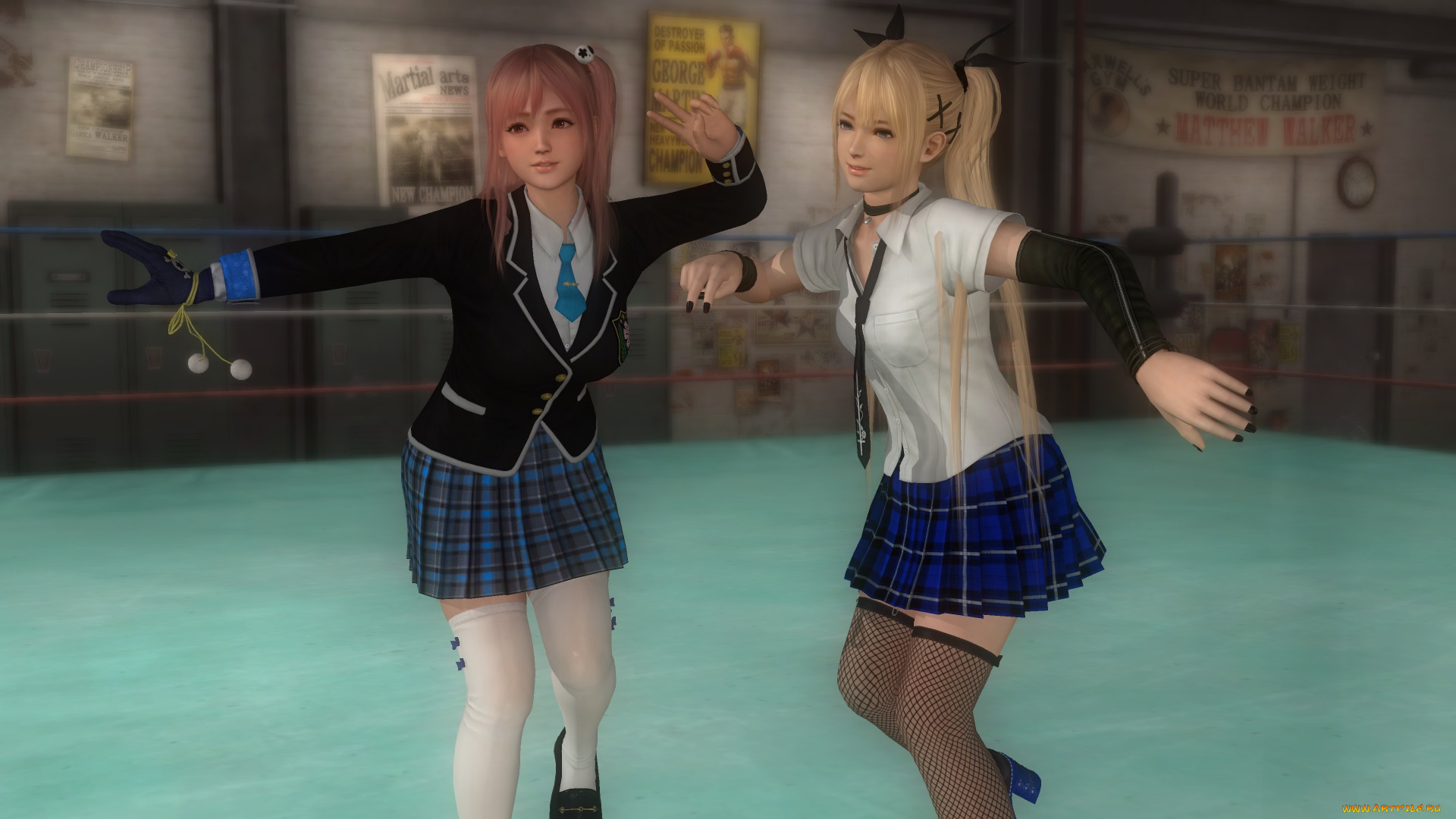 3д, графика, фантазия, , fantasy, девушки, marie, rose, and, honoka, фон, взгляд