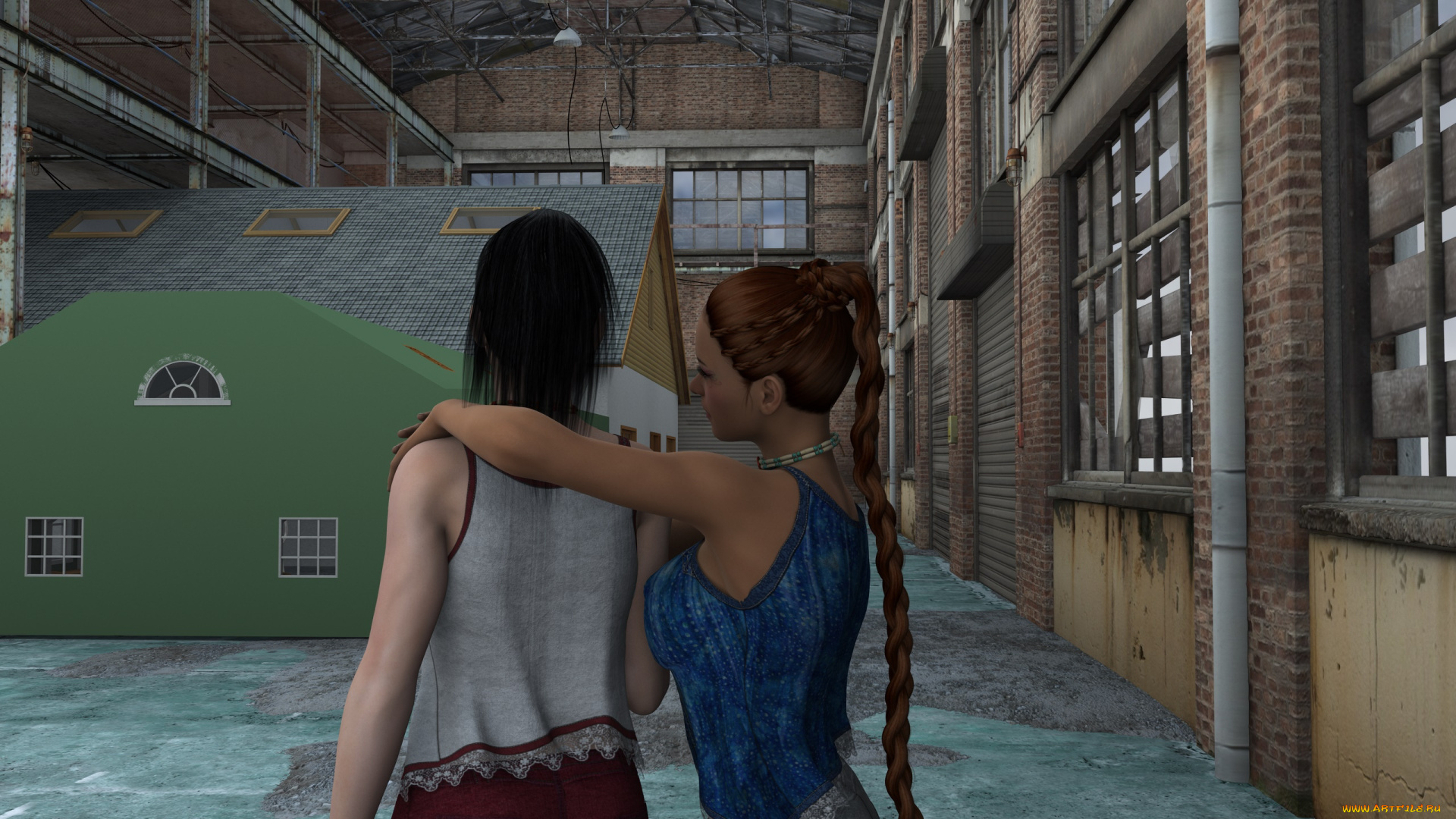 3д, графика, люди, , people, девушки, взгляд, фон