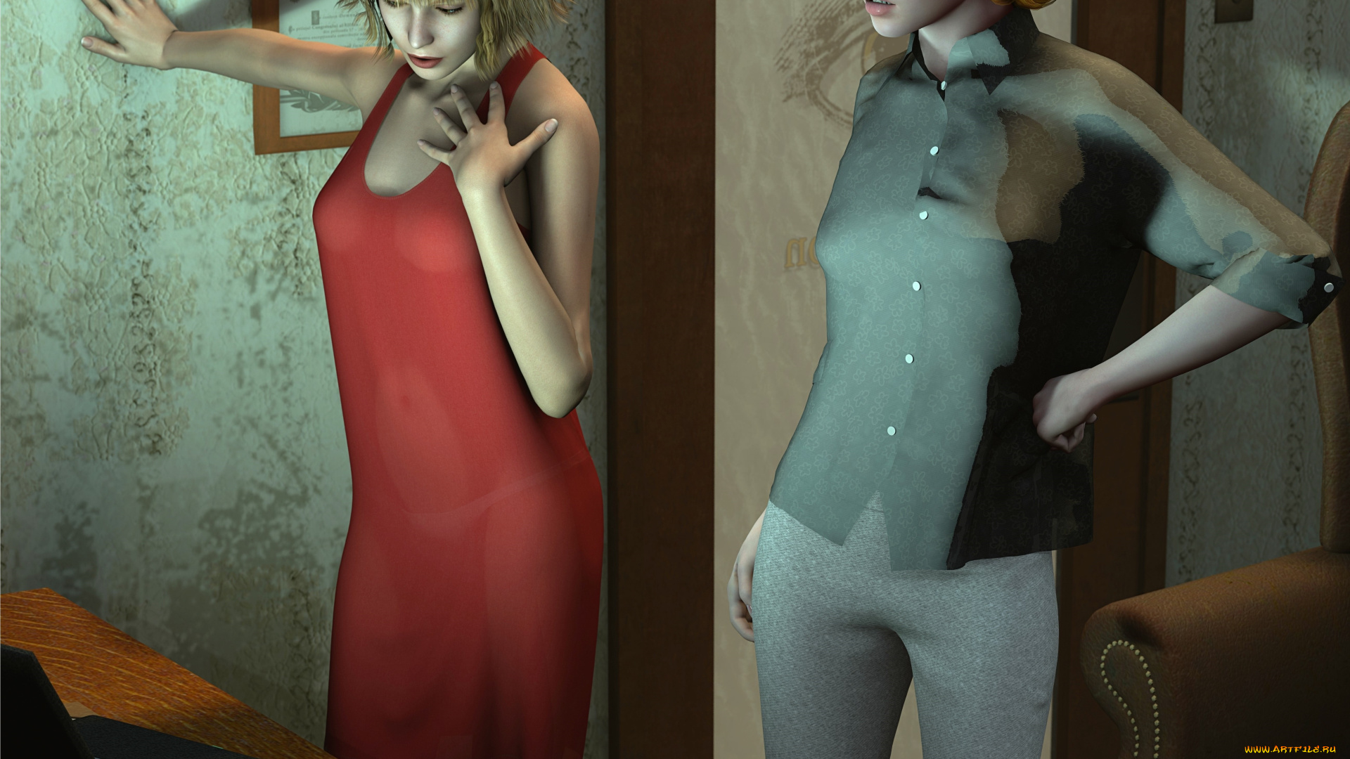 3д, графика, люди, , people, фон, взгляд, девушки