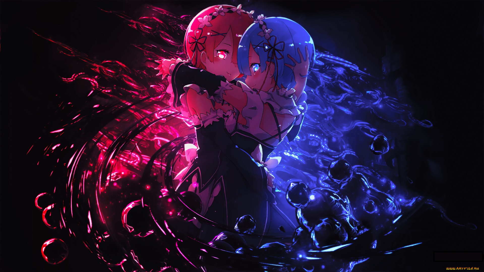 аниме, re, , zero, kara, hajimeru, isekai, seikatsu, девушки, взгляд, фон