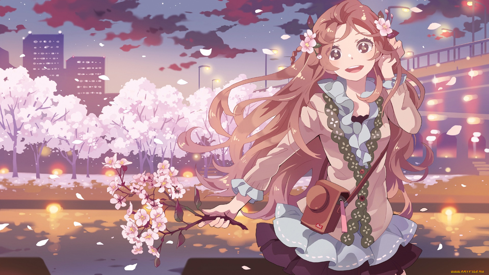 аниме, unknown, , другое, девушка, взгляд, фон