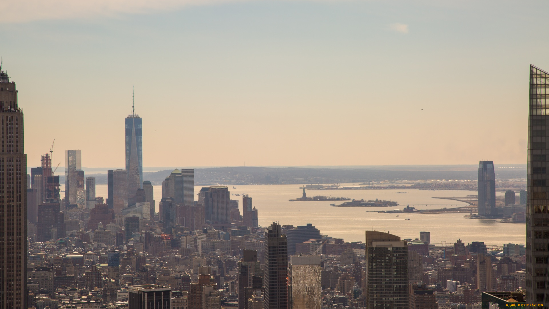 города, нью-йорк, , сша, дома, город