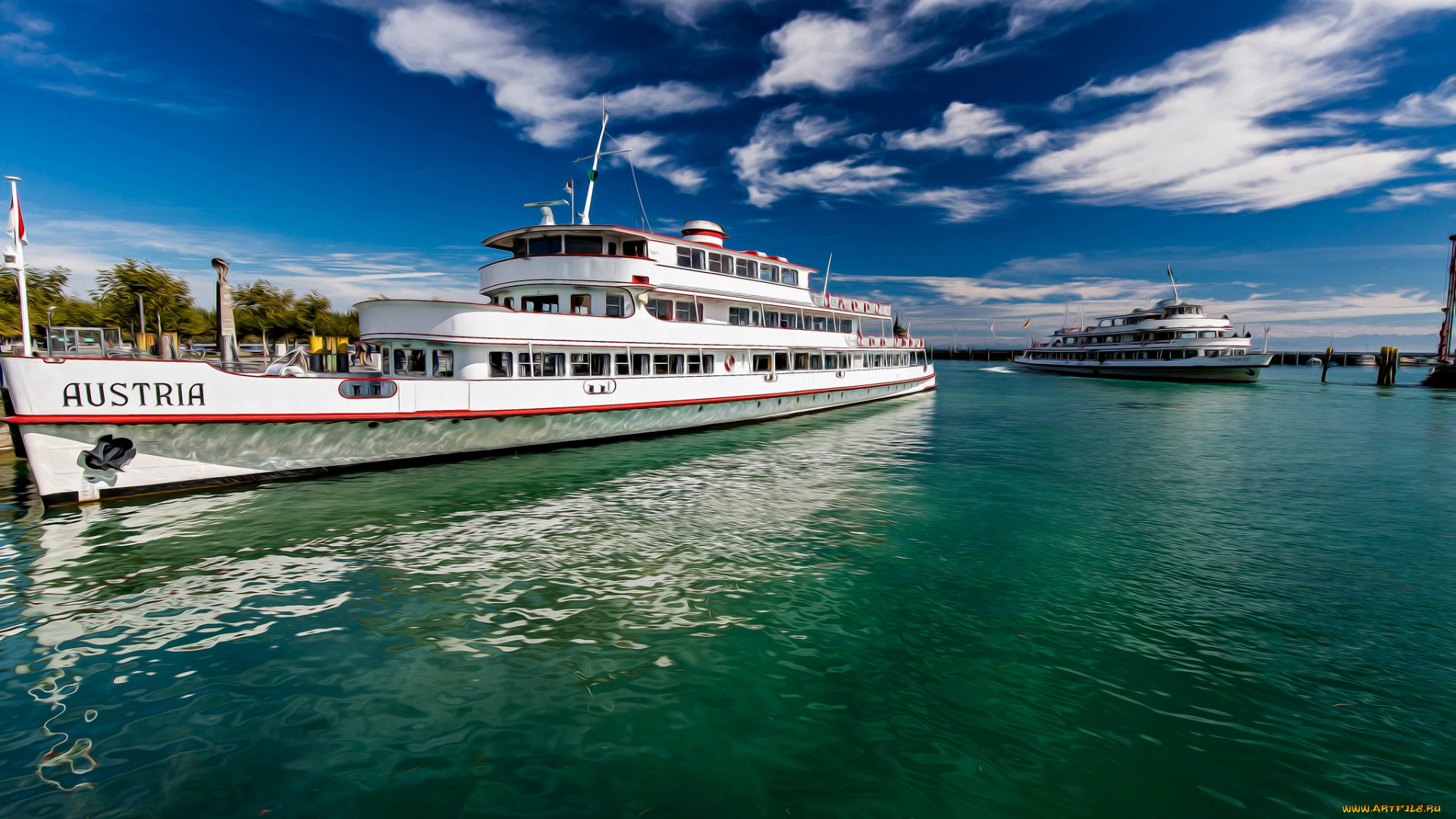 корабли, теплоходы, судно, прогулочное