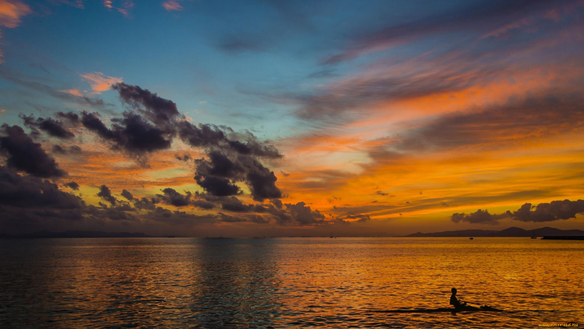 природа, моря, океаны, лето, пейзаж, закат, океан