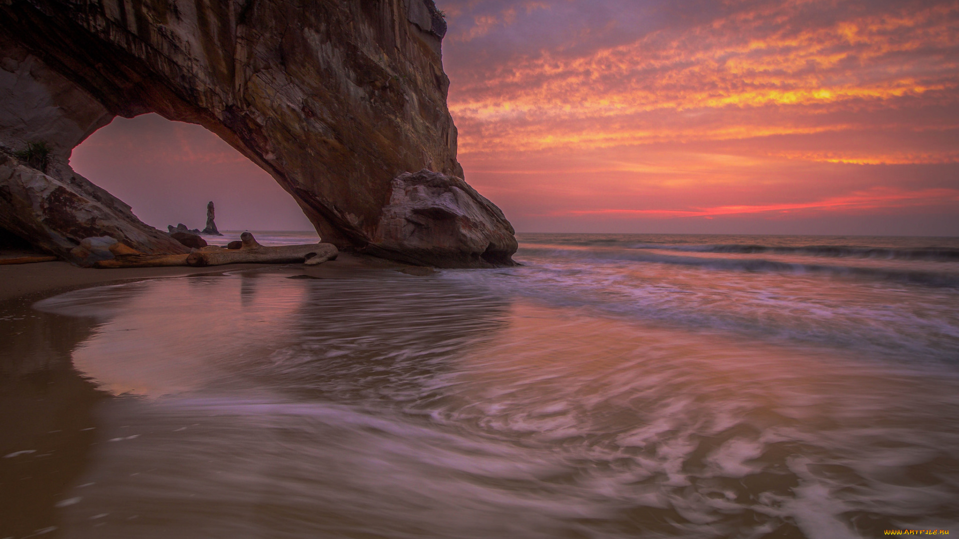 природа, побережье, арка, скала