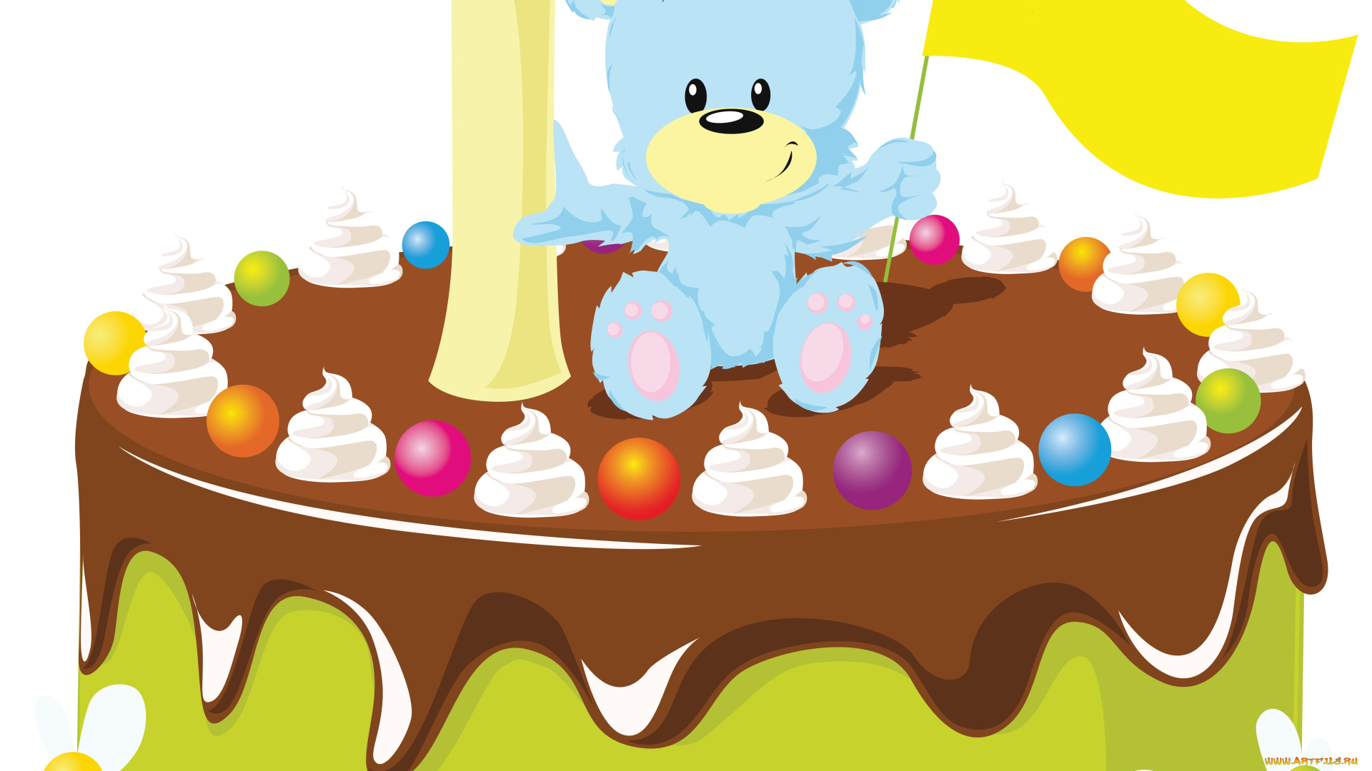 векторная, графика, еда, , food, свеча, торт