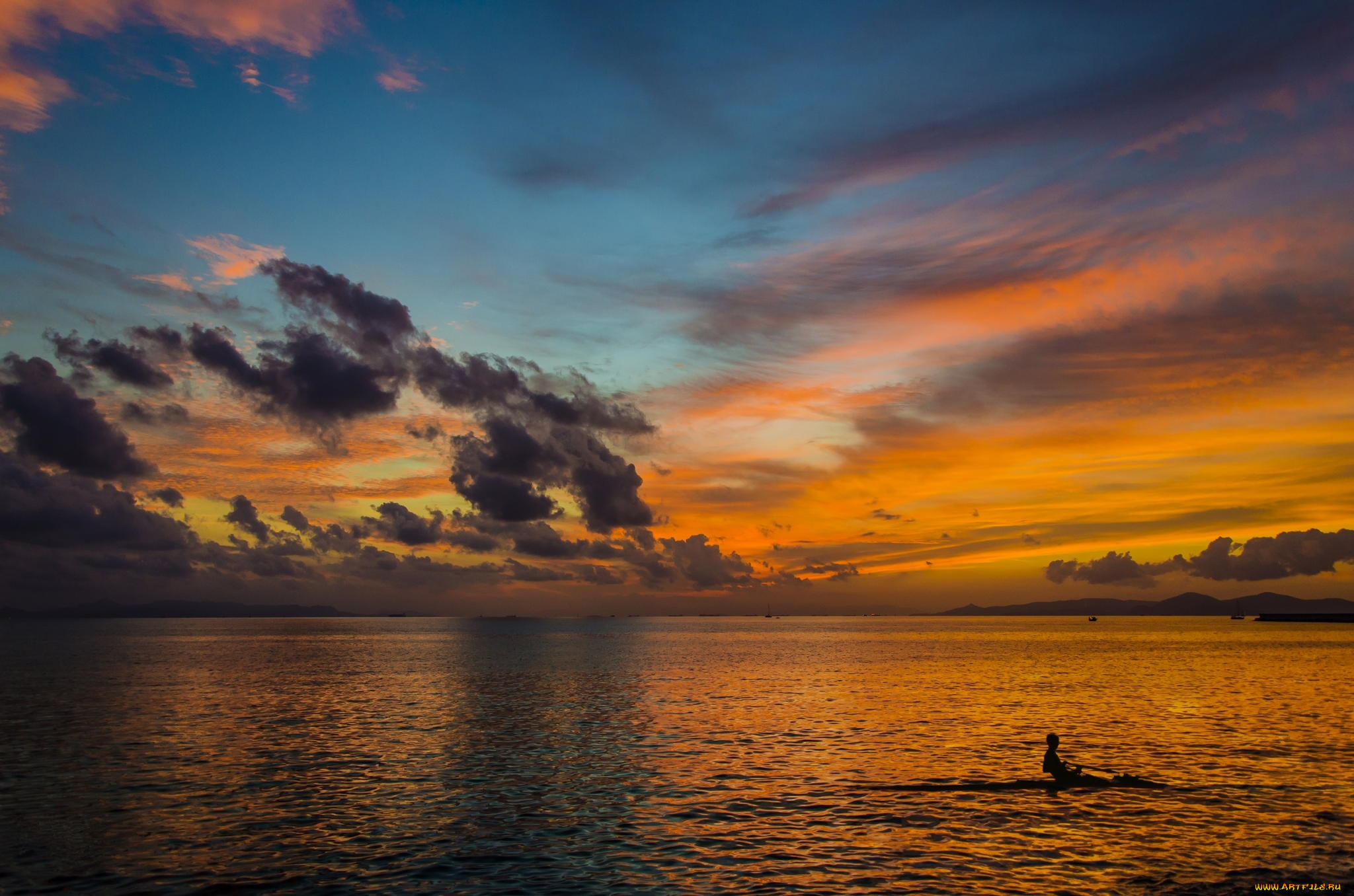 природа, моря, океаны, лето, пейзаж, закат, океан